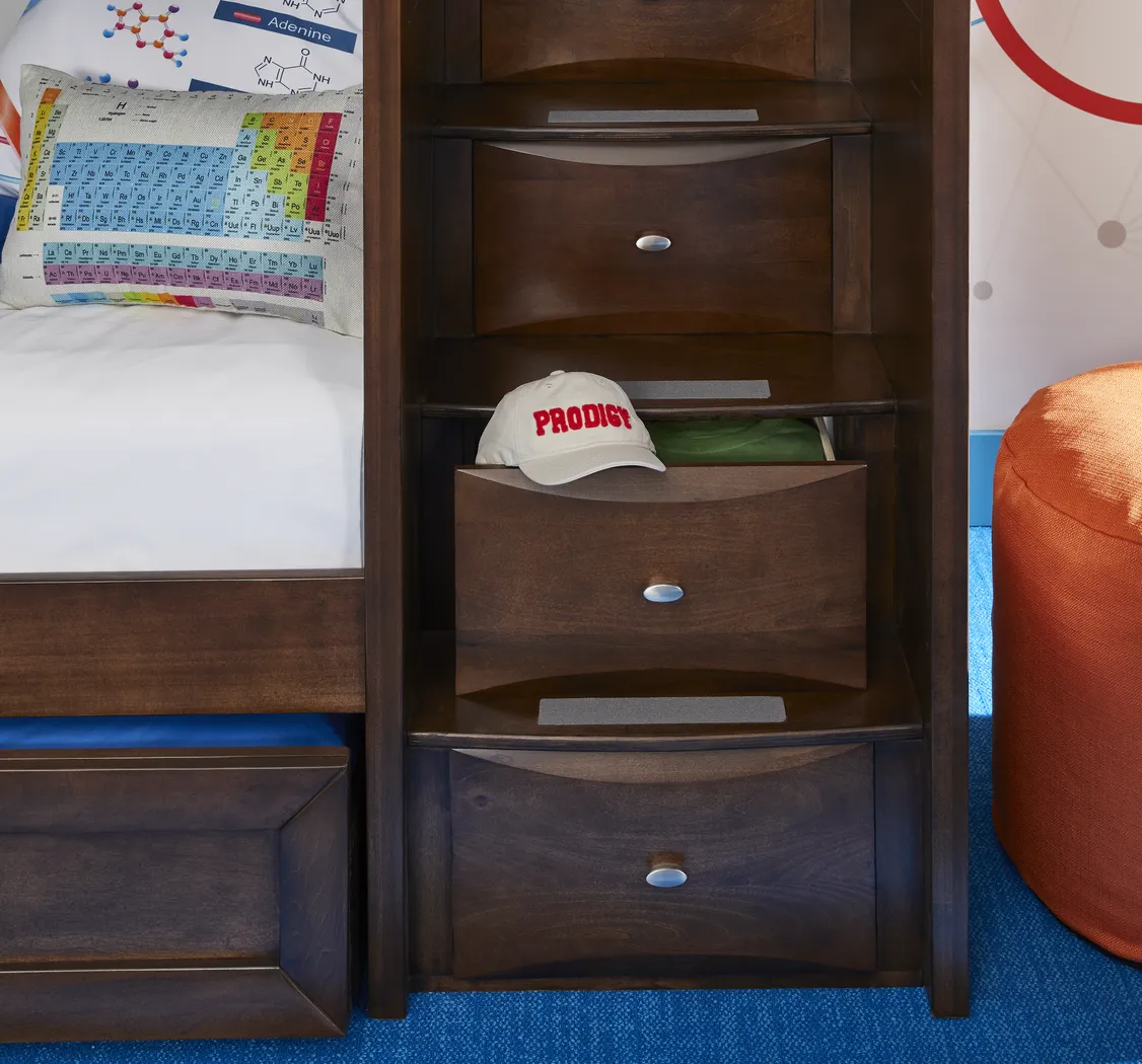 Ivy League 2.0 Walnut Twin/Twin Step Bunk Bed - Image 5