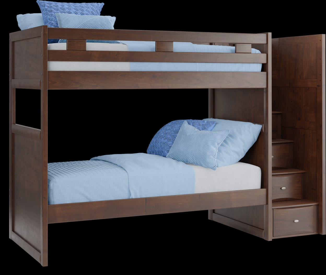 Ivy League 2.0 Walnut Twin/Twin Step Bunk Bed - Thumbnail - Image 1