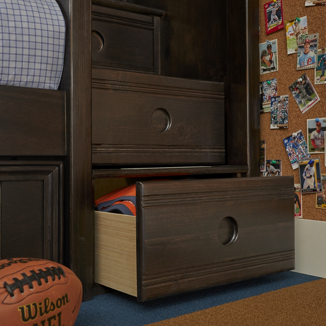 Ivy League 2.0 Walnut Full/Twin Step Bunk with Chest and Bookcase - Thumbnail - Image 2