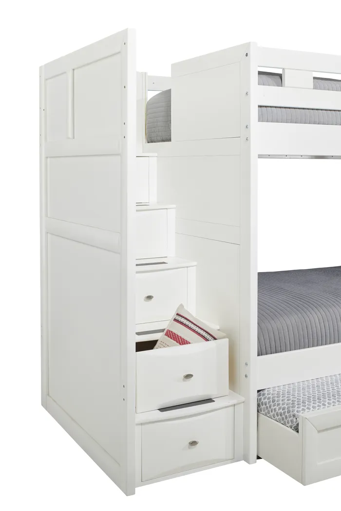 Ivy League 2.0 White Twin/Full Step Loft with Chest - Thumbnail - Image 3