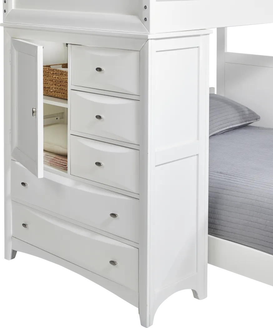 Ivy League 2.0 White Twin/Full Step Loft with Chest - Image 6