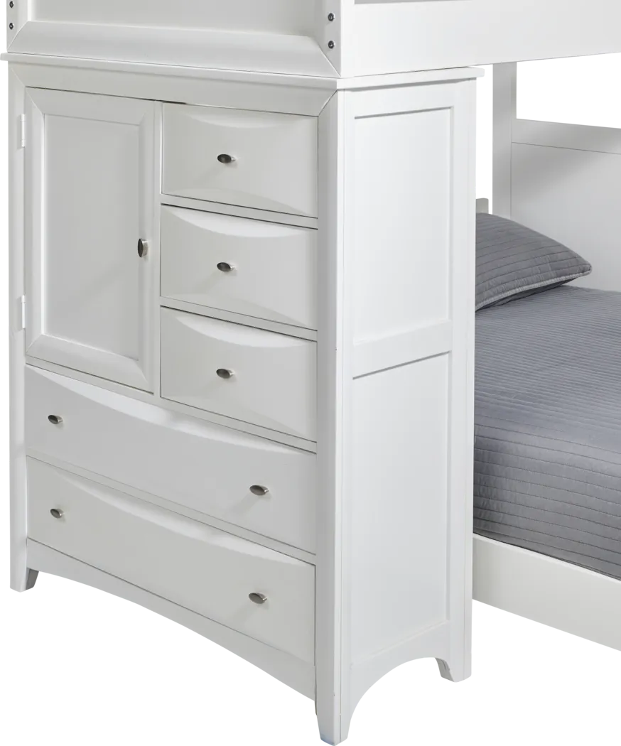 Ivy League 2.0 White Twin/Full Step Loft with Chest - Thumbnail - Image 4