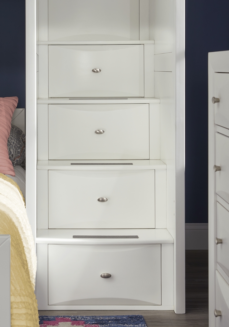 Ivy League 2.0 White Twin/Twin Step Bunk Bed - Thumbnail - Image 3