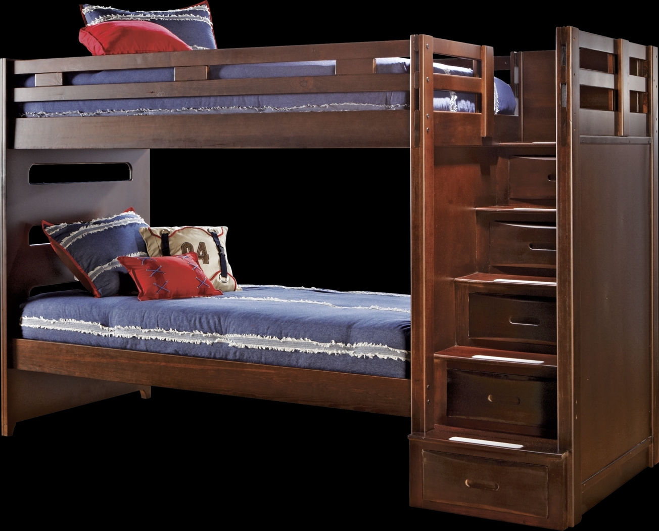 Ivy League Cherry Twin/Twin Step Bunk Bed - Thumbnail - Image 1