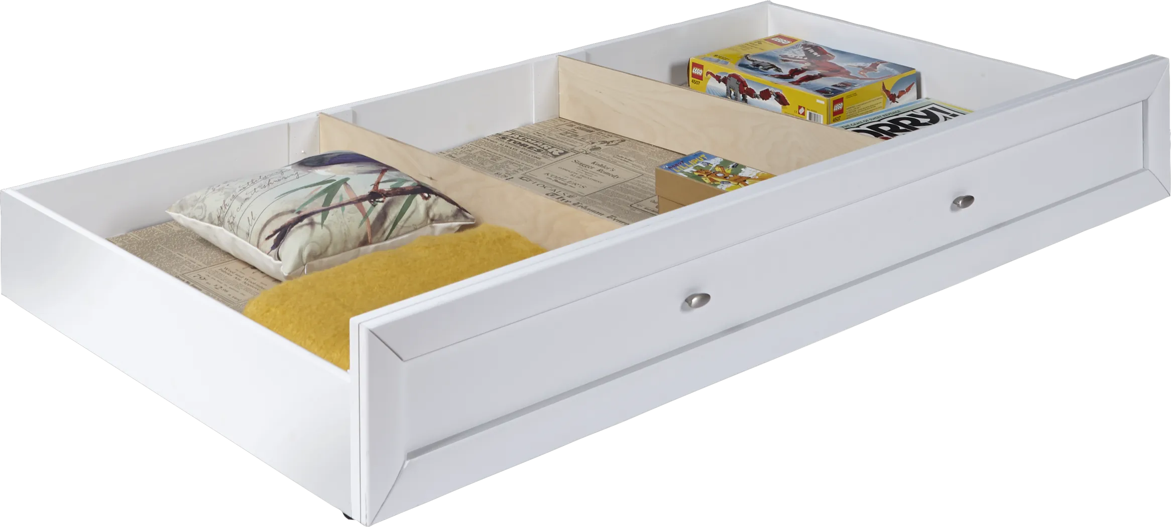 Ivy League White Twin Storage Trundle - Thumbnail - Image 2