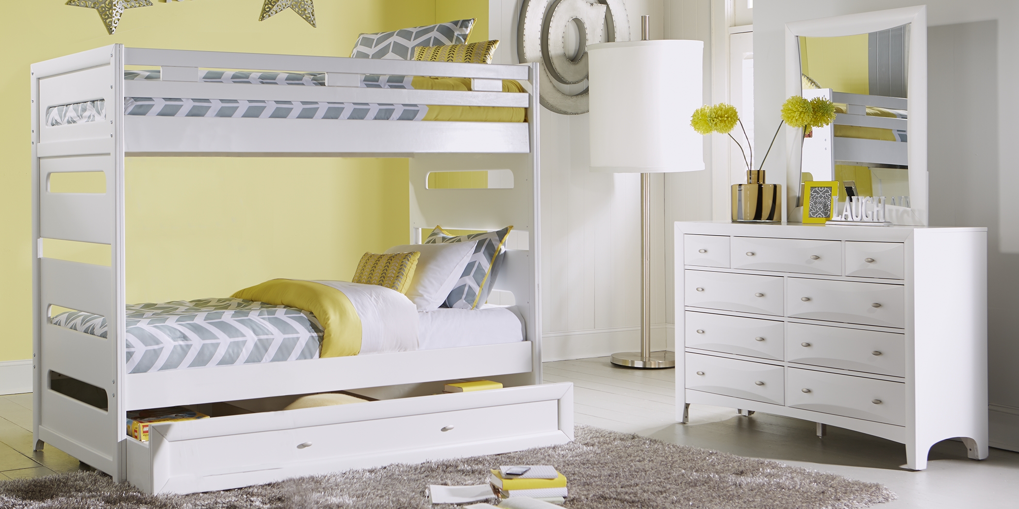 Ivy League White Twin/Twin Bunk Bed - Thumbnail - Image 2