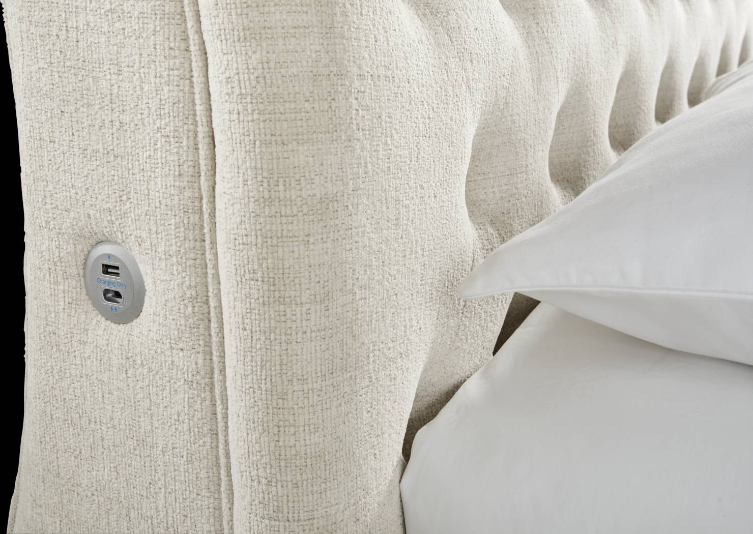 Gallagher Avenue White 7 Pc Bedroom with Ivy White King Upholstered Bed - Thumbnail - Image 4