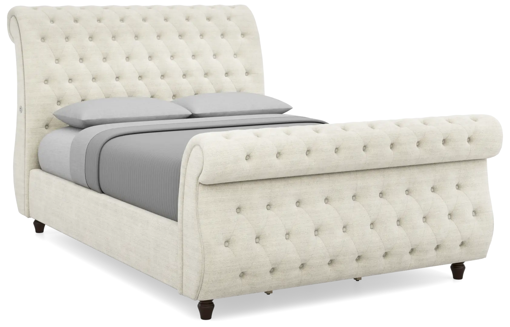 white 3 pc king upholstered bed