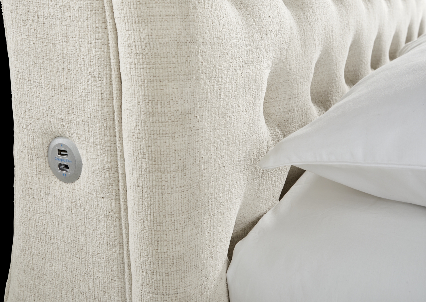 Ivy White 3 Pc Queen Upholstered Sleigh Bed - Thumbnail - Image 4