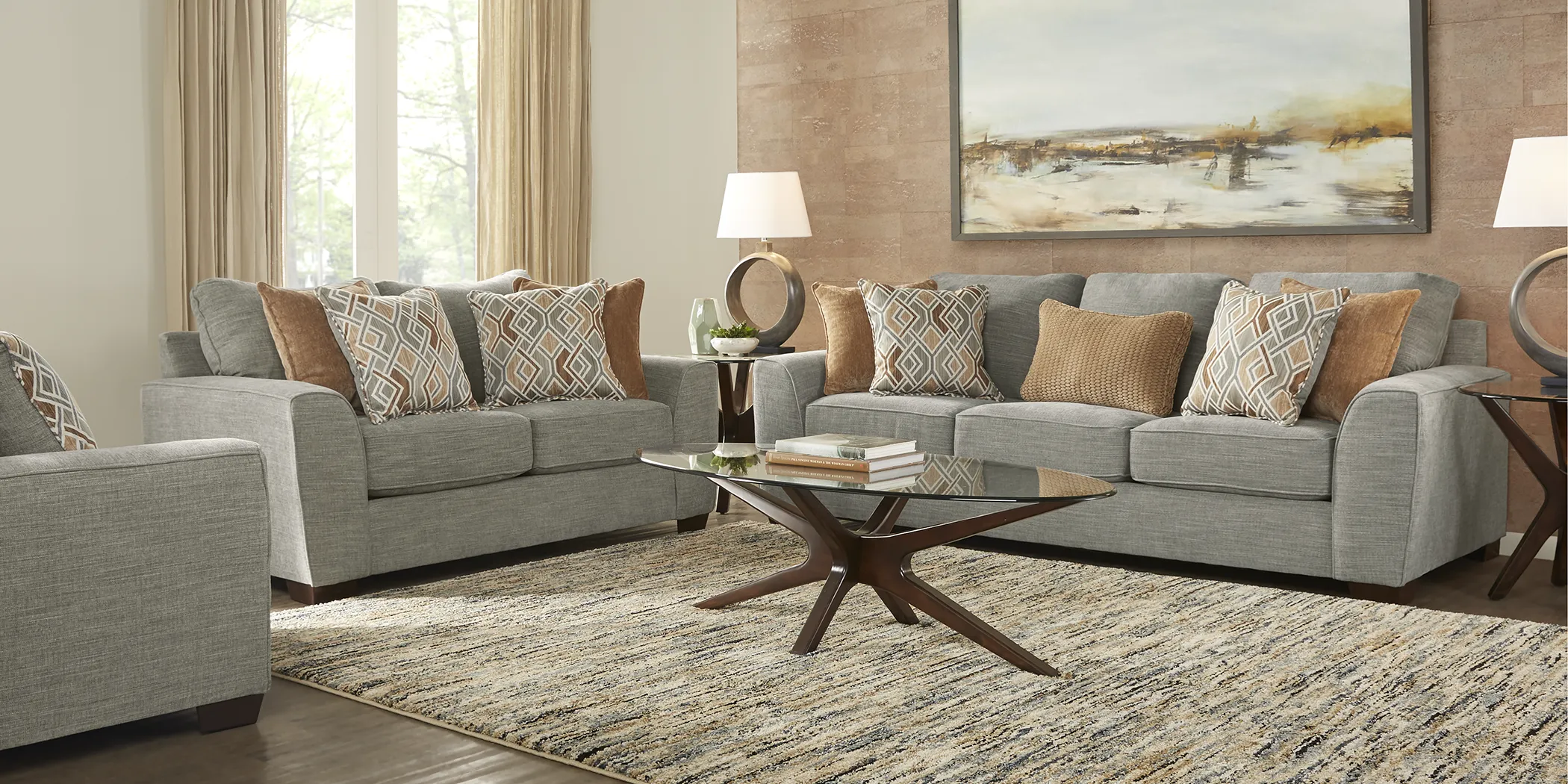 Ivyleigh Silver 7 Pc Living Room - Thumbnail - Image 1