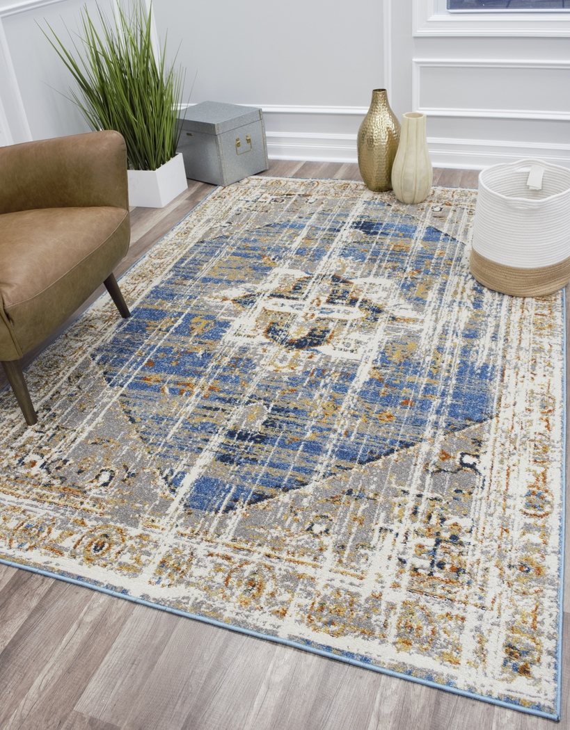CosmoLiving By Cosmopolitan Izabella Blue 8' x 10' Rug - Thumbnail - Image 5