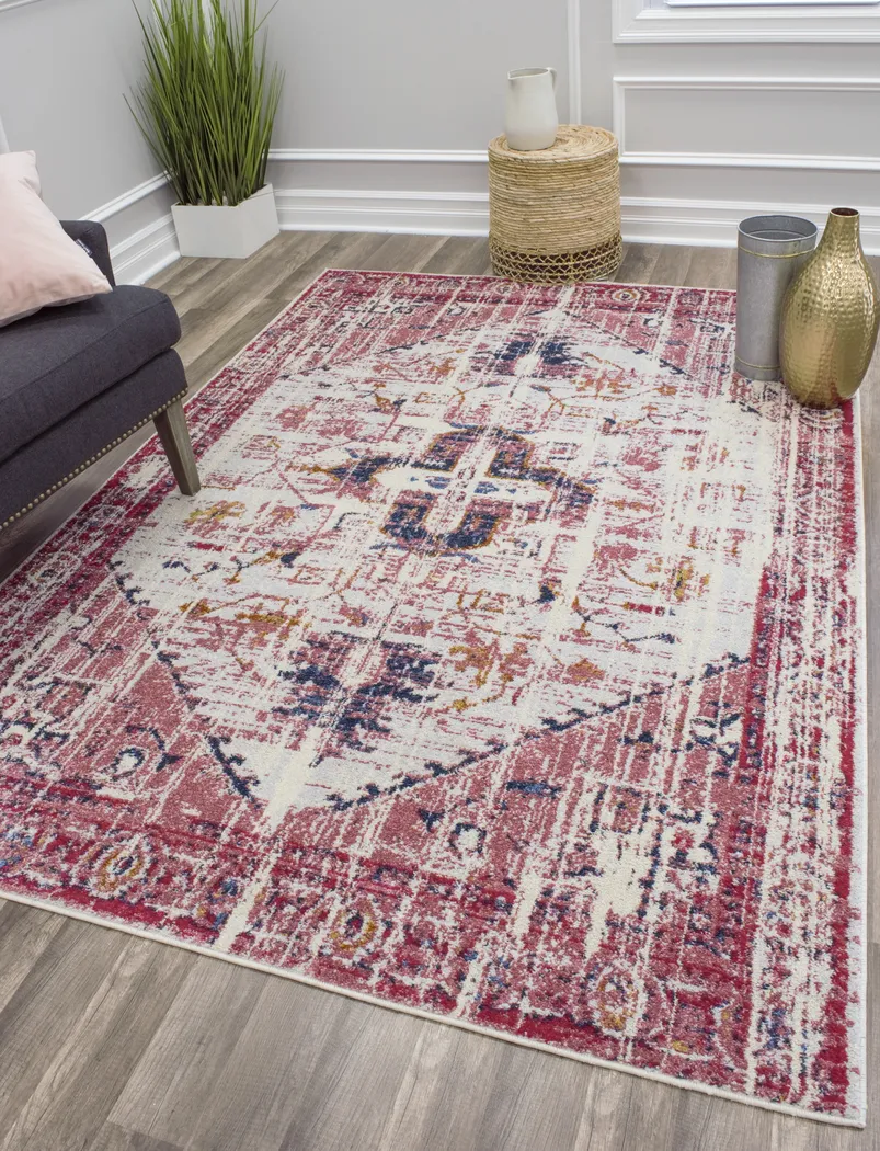 CosmoLiving By Cosmopolitan Izabella Pink 5' x 7' Rug - Thumbnail - Image 4