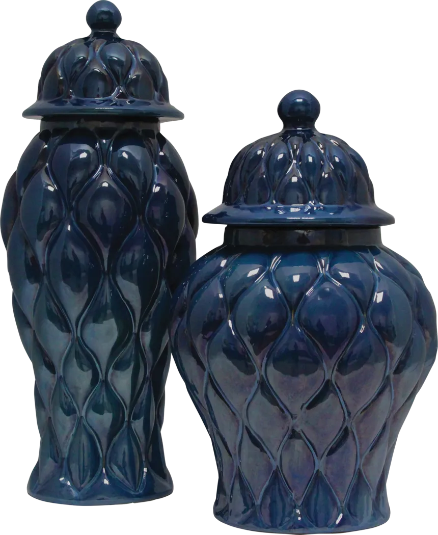 Izel Blue Jar Set of 2 - Thumbnail - Image 1