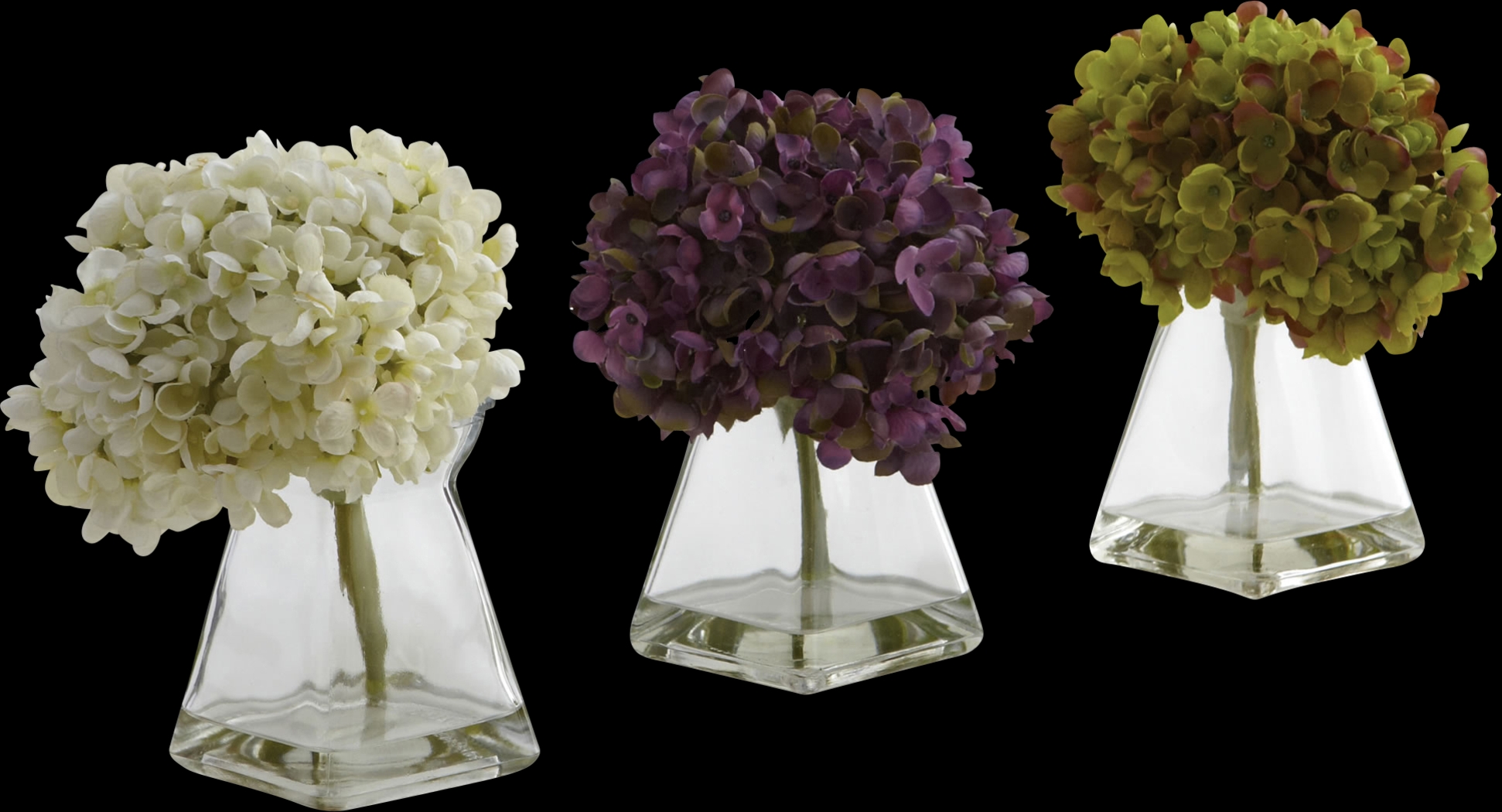 Izelle Green Hydrangea Set of 3 Silk Floral - Thumbnail - Image 1