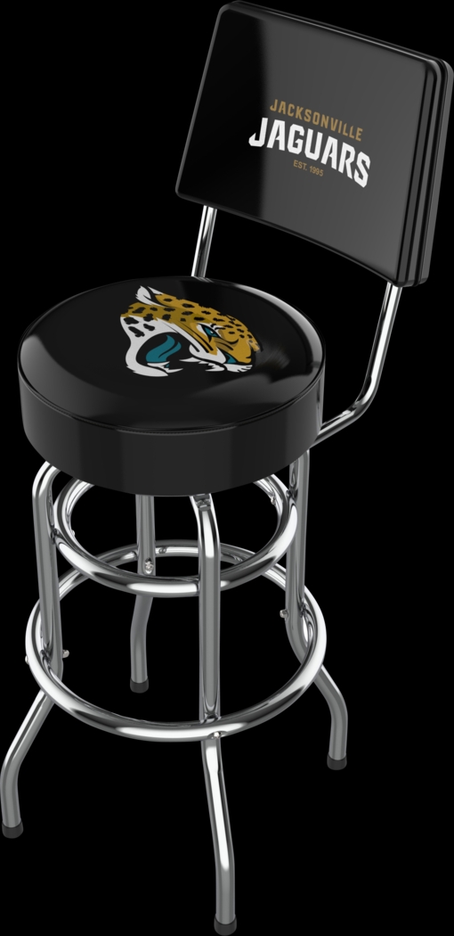 Jacksonville Jaguars Black Swivel Barstool with Back - Thumbnail - Image 1
