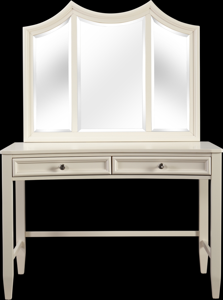 Kids Jaclyn Place Ivory Desk with Vanity Mirror - Thumbnail - Image 1