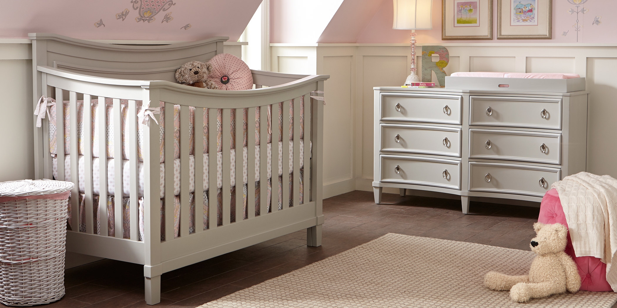 Jaclyn Place Gray 5 Pc Nursery with Toddler Rails - Thumbnail - Image 1