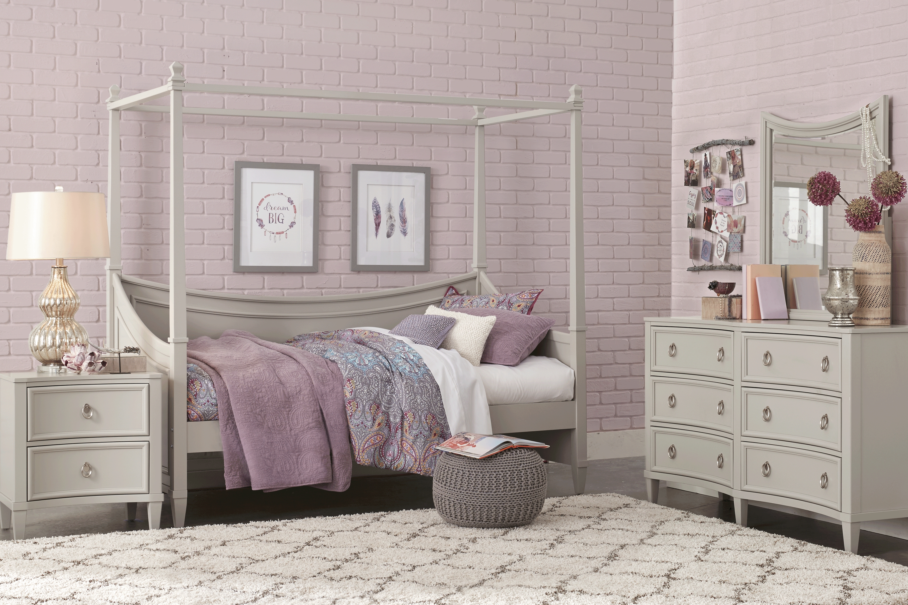 Kids Jaclyn Place Gray Twin Canopy Daybed - Thumbnail - Image 2