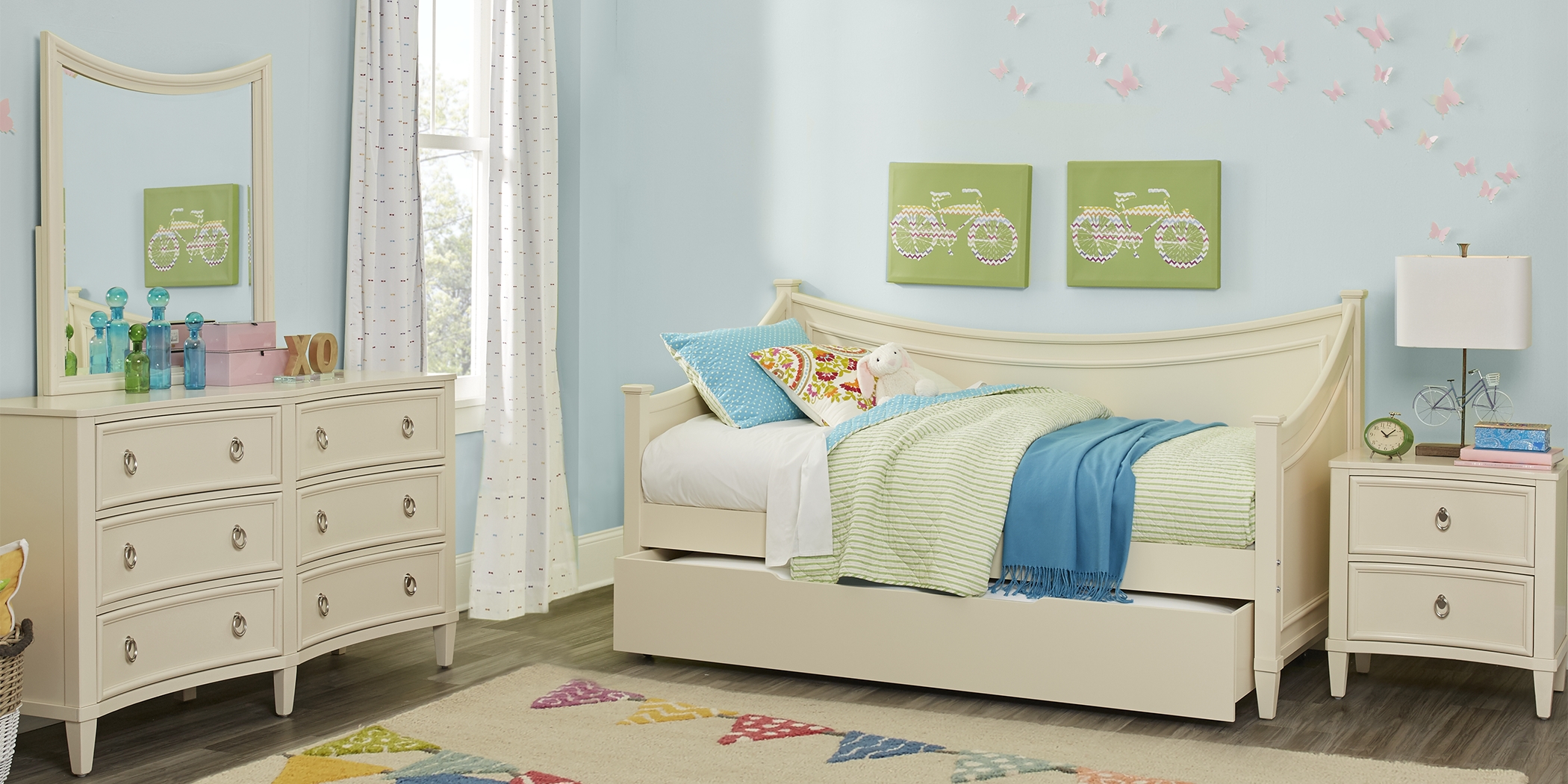 Kids Jaclyn Place Ivory 5 Pc Twin Daybed Bedroom - Thumbnail - Image 1