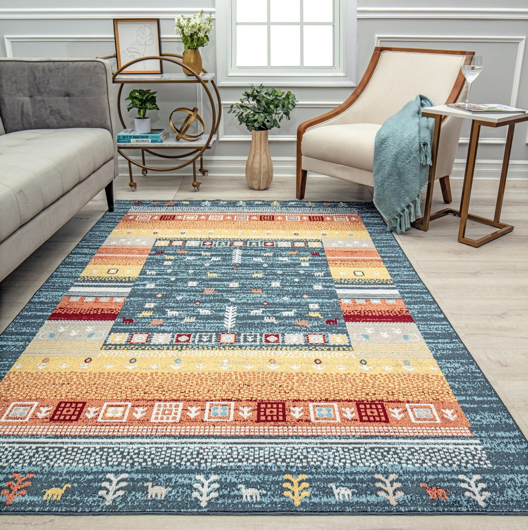 Kangunso Blue 5'3 x 7' Rug - Thumbnail - Image 2