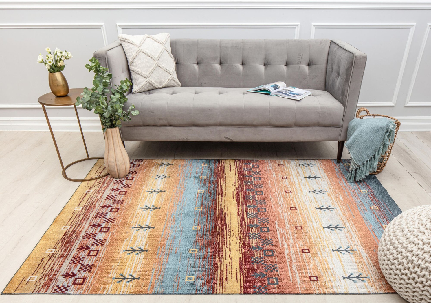 Shimosil Multi 5'3 x 7' Rug - Thumbnail - Image 3