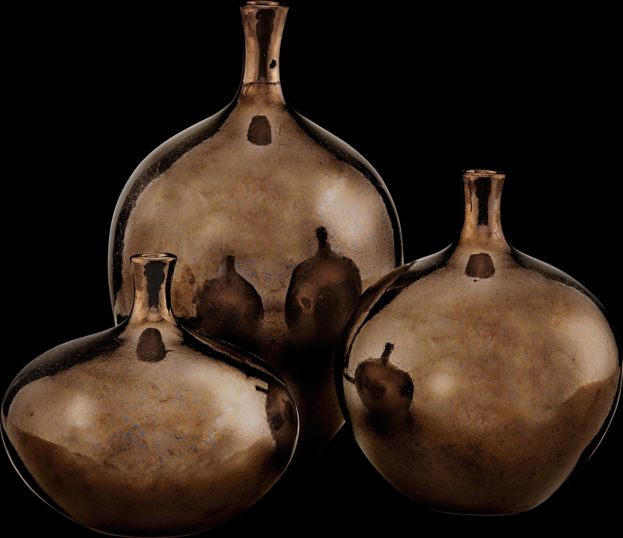 Jagaden Bronze Vase, Set of 3 - Thumbnail - Image 1