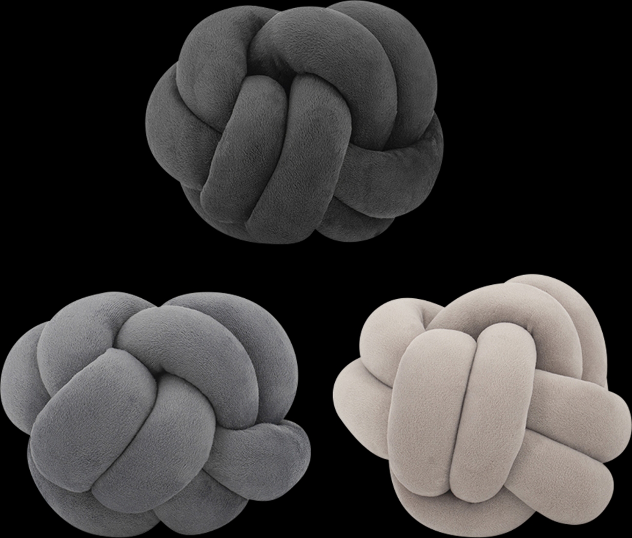 Jahrom Gray Knots, Set of 3 - Thumbnail - Image 2