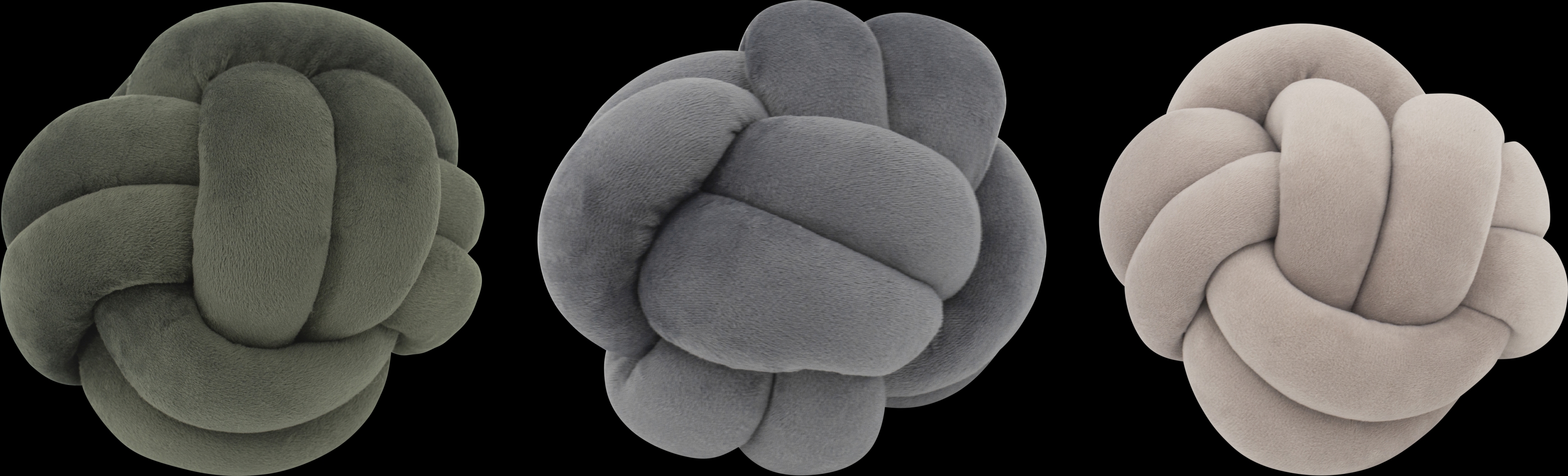 Jahrom Gray Knots, Set of 3 - Thumbnail - Image 1