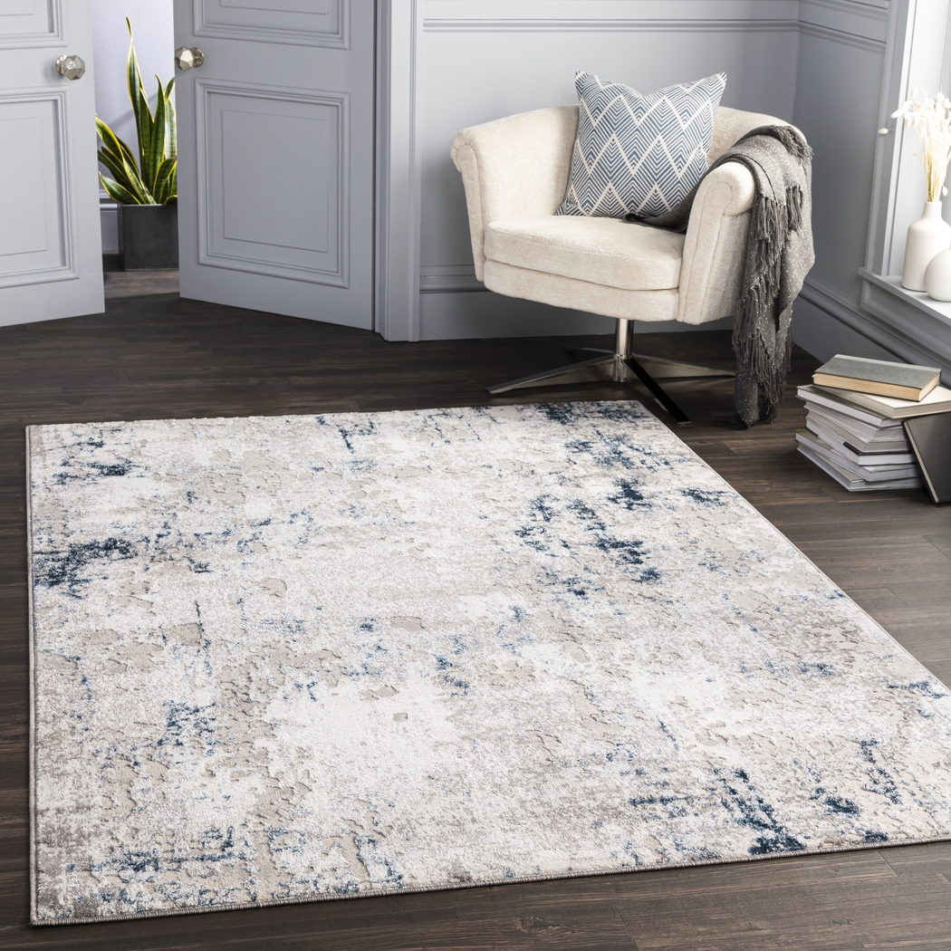Jaina Dark Blue 6'7 x 9' Rug - Thumbnail - Image 6
