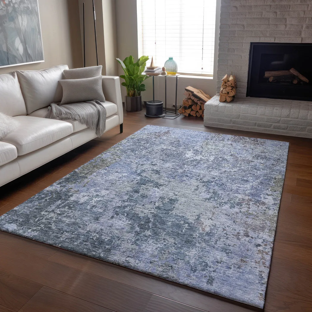 Jaisa Blue 5' x 8' Machine Washable Rug - Thumbnail - Image 2
