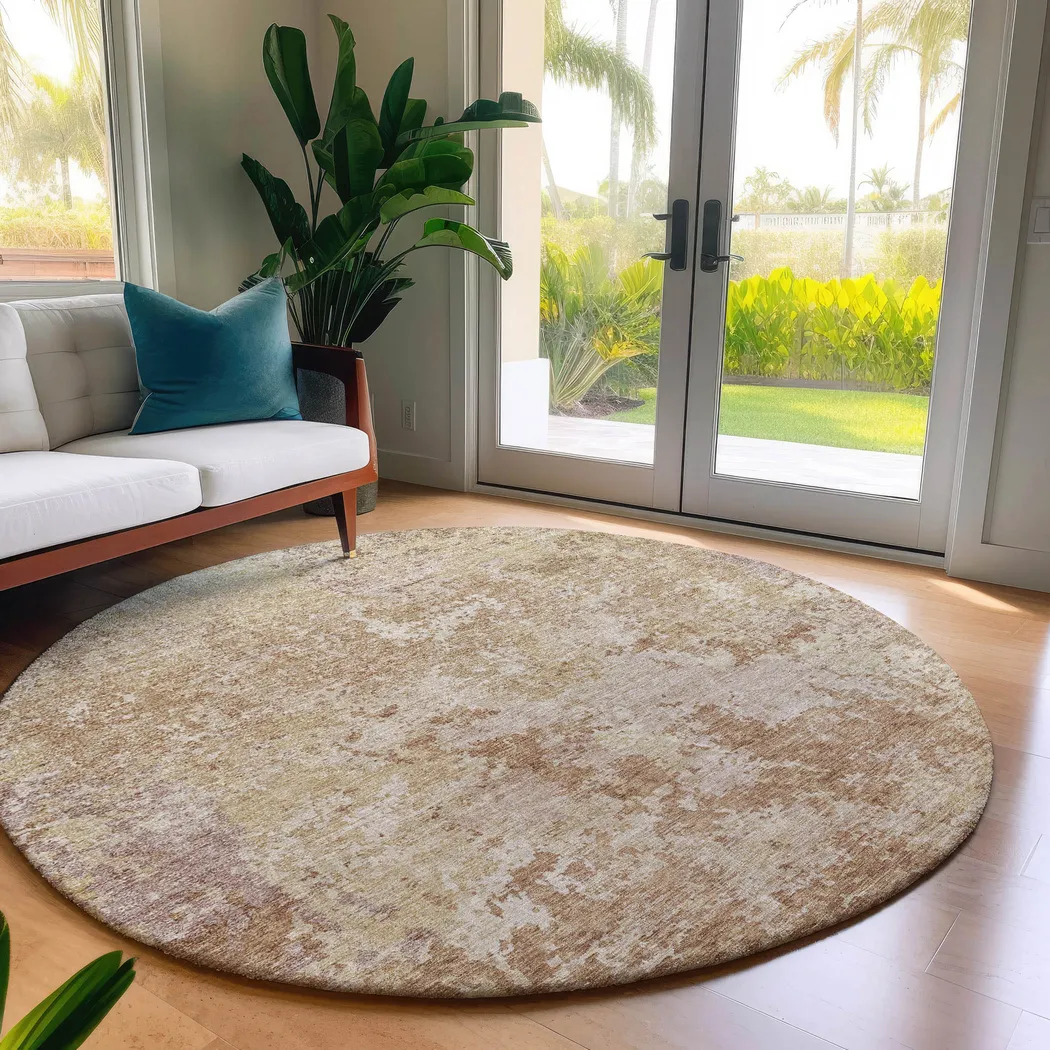 Jaisa Copper 8' Round Machine Washable Rug - Thumbnail - Image 2