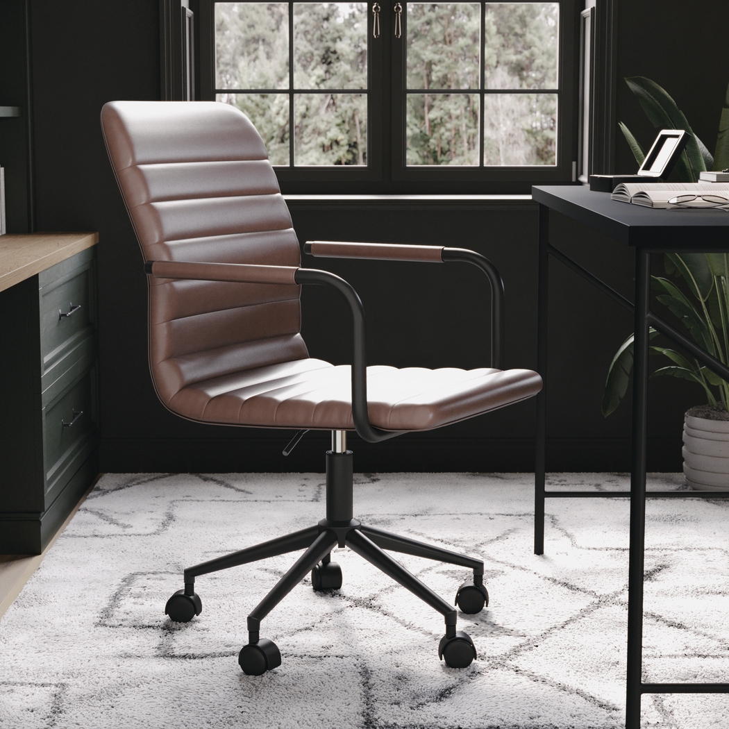 Jalowy Brown Office Chair - Thumbnail - Image 2