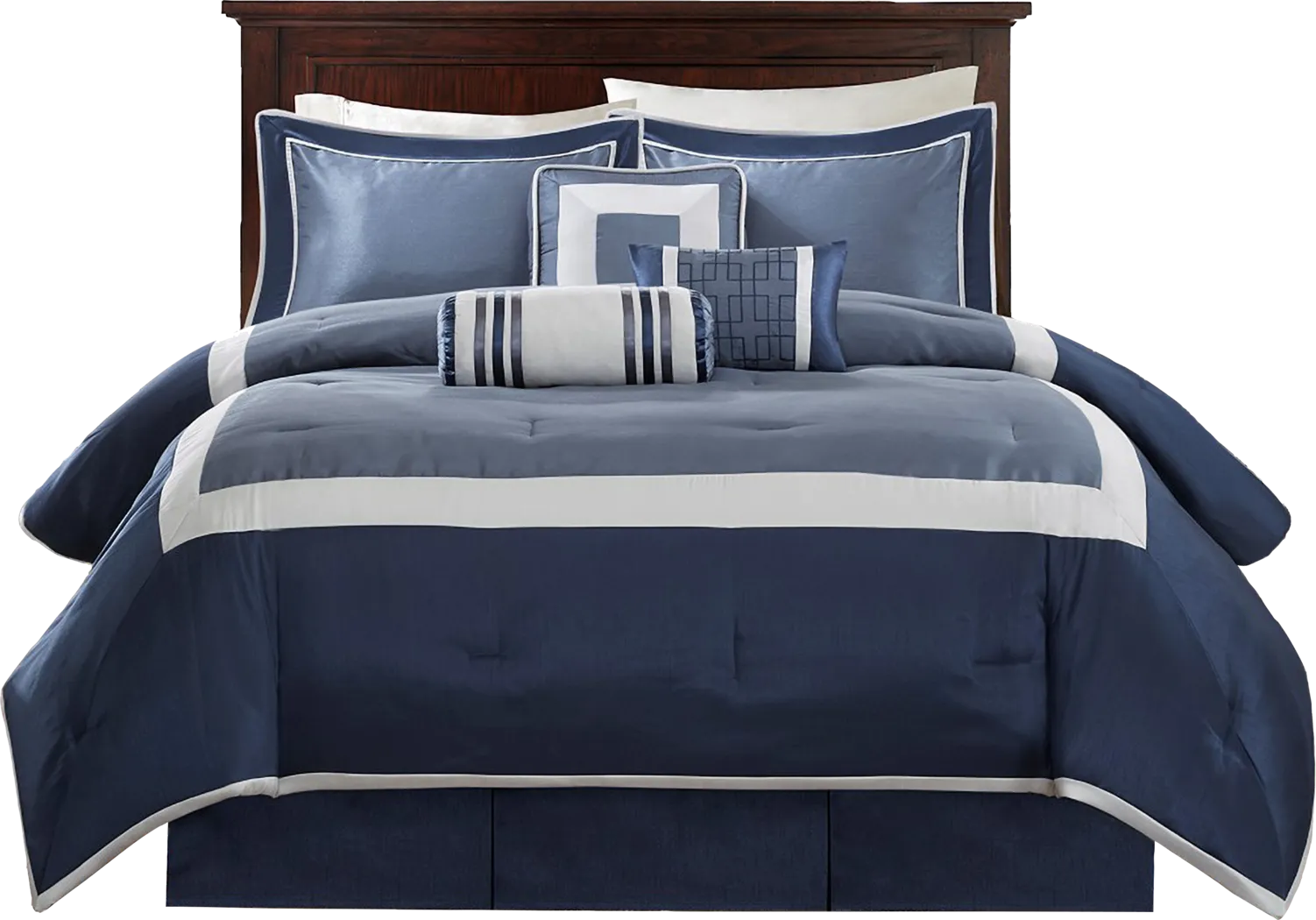 Jame Blue 7 pc King Comforter Set - Thumbnail - Image 1