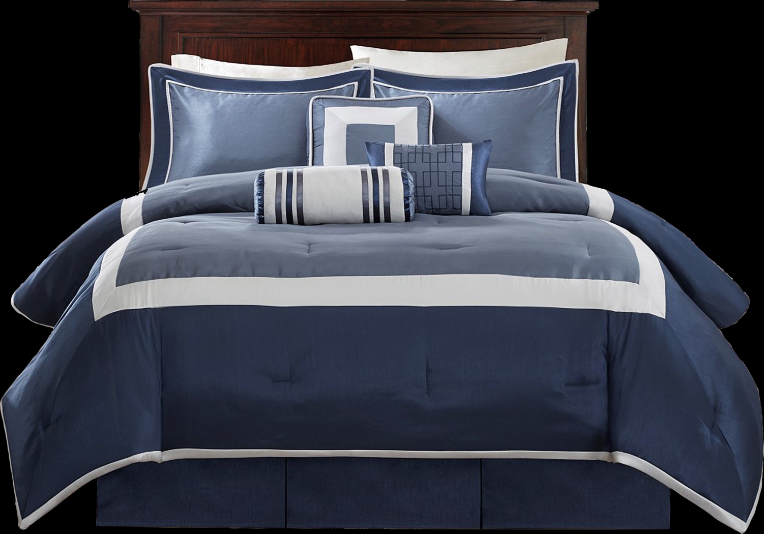 Jame Blue 7 pc Queen Comforter Set - Thumbnail - Image 1