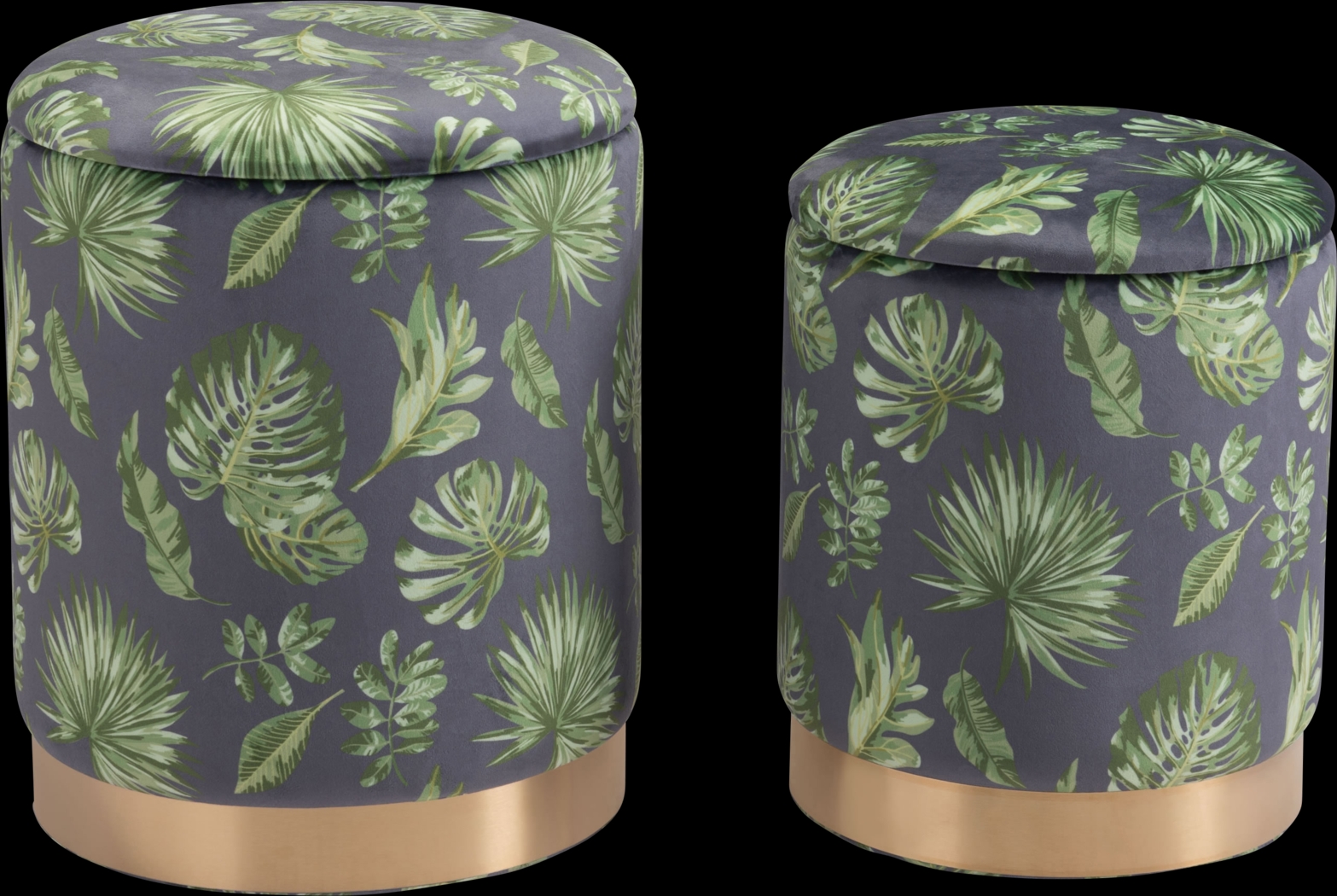 Jamen Green Ottoman, Set of 2 - Thumbnail - Image 2