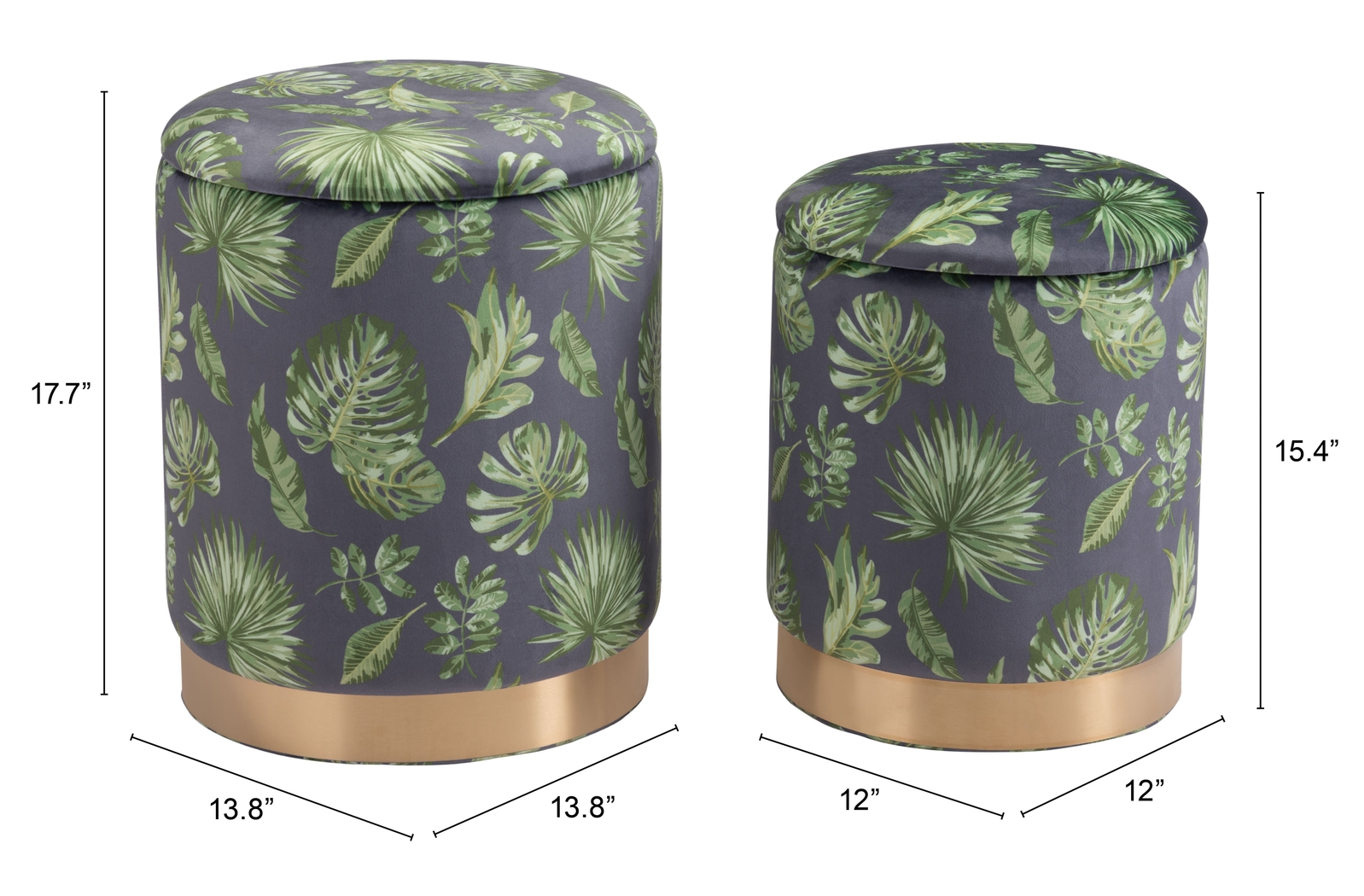 Jamen Green Ottoman, Set of 2 - Thumbnail - Image 6