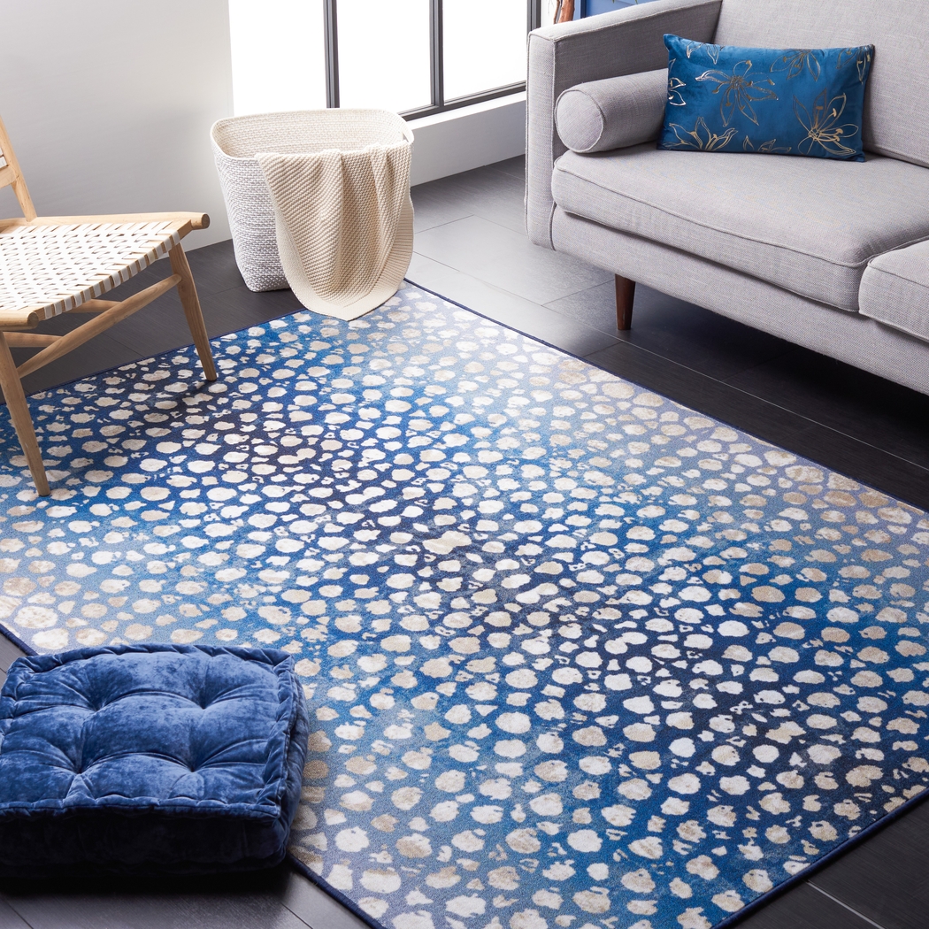 Jamuga Navy/Beige 7'9 x 10' Rug - Thumbnail - Image 2