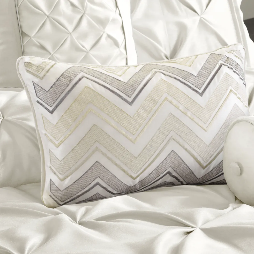 Janelle White 7 Pc Queen Comforter Set - Thumbnail - Image 4