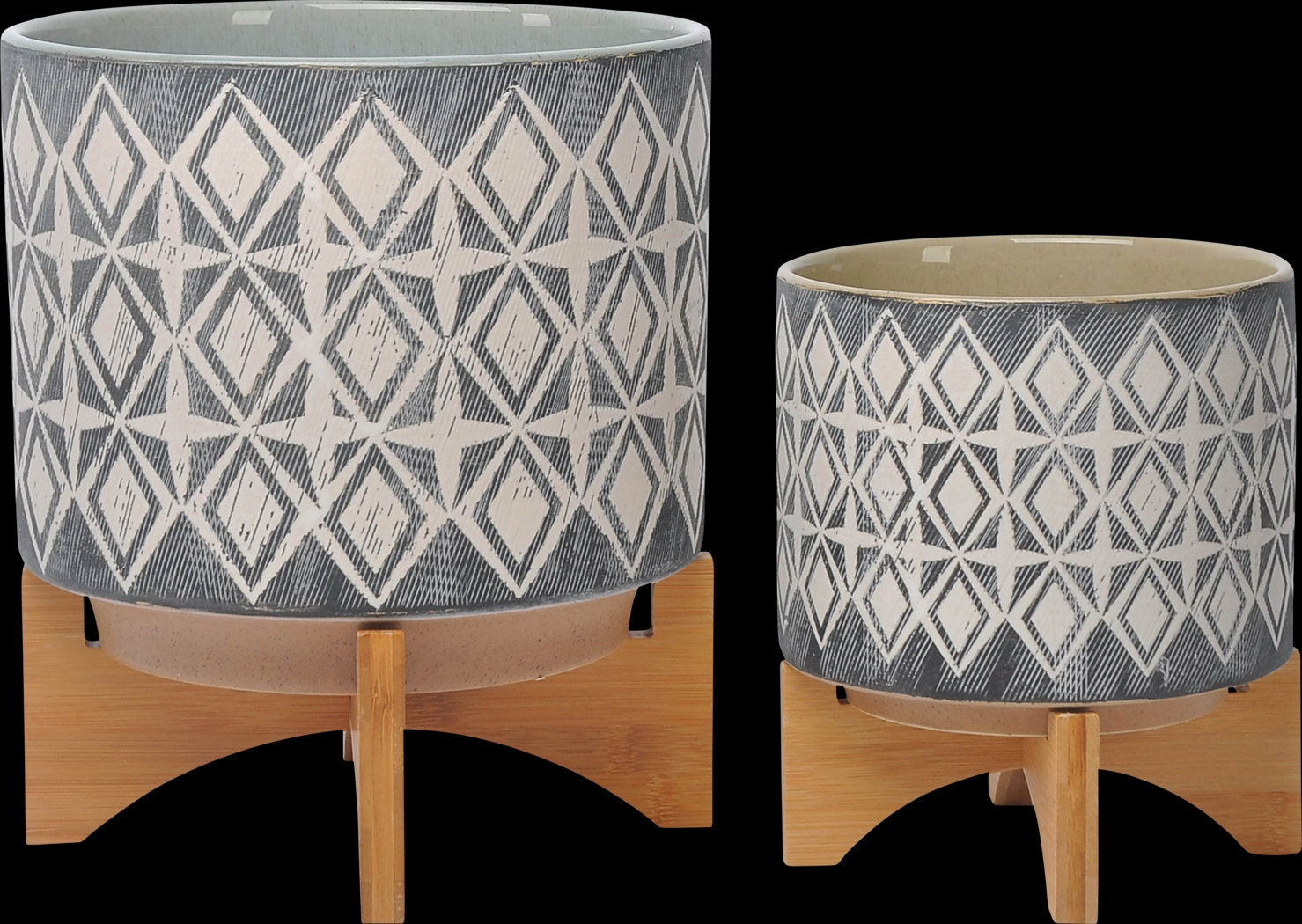 Jannebo Gray Planter, Set of 2 - Thumbnail - Image 1