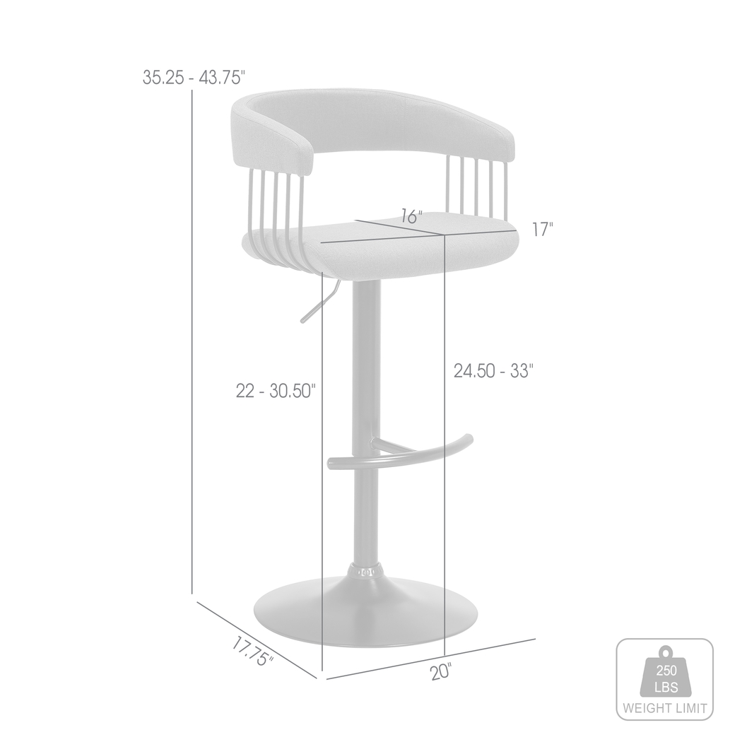 Jariya Light Gray Adjustable Barstool - Thumbnail - Image 9