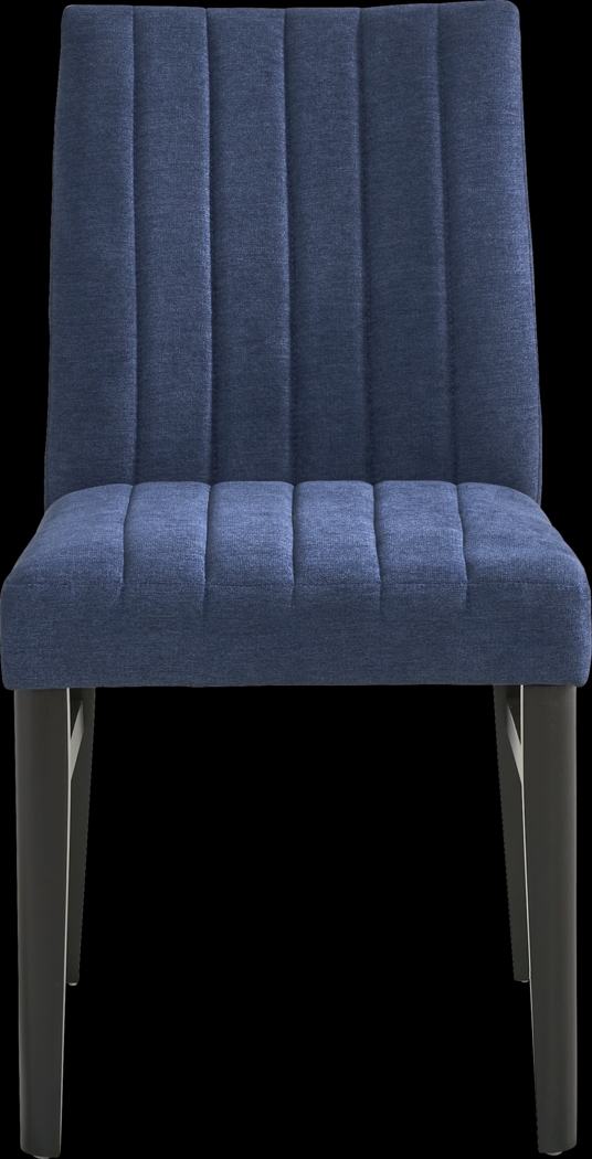 Jarvis White 5 Pc Round Dining Room with Blue Side Chairs - Thumbnail - Image 4