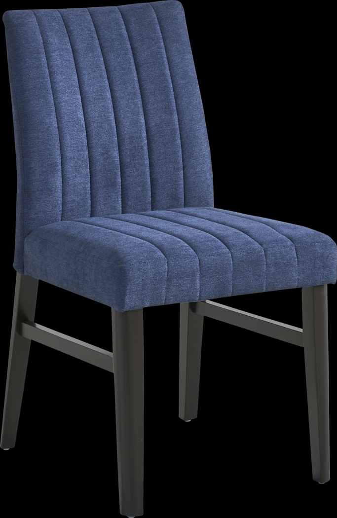 Jarvis White 5 Pc Round Dining Room with Blue Side Chairs - Thumbnail - Image 3