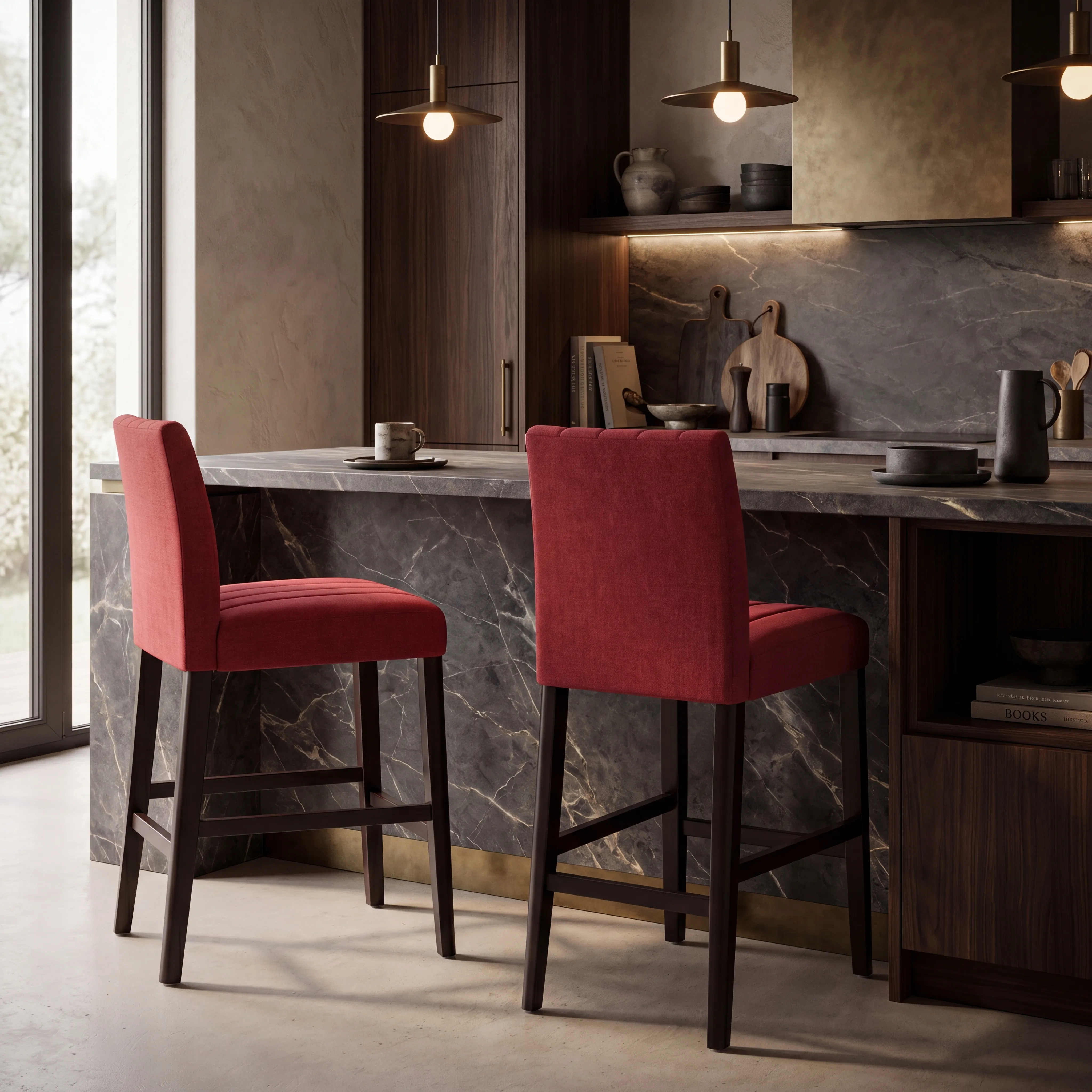 Jarvis White 3 Pc Counter Height Dining Room with Red Side Chairs - Thumbnail - Image 6