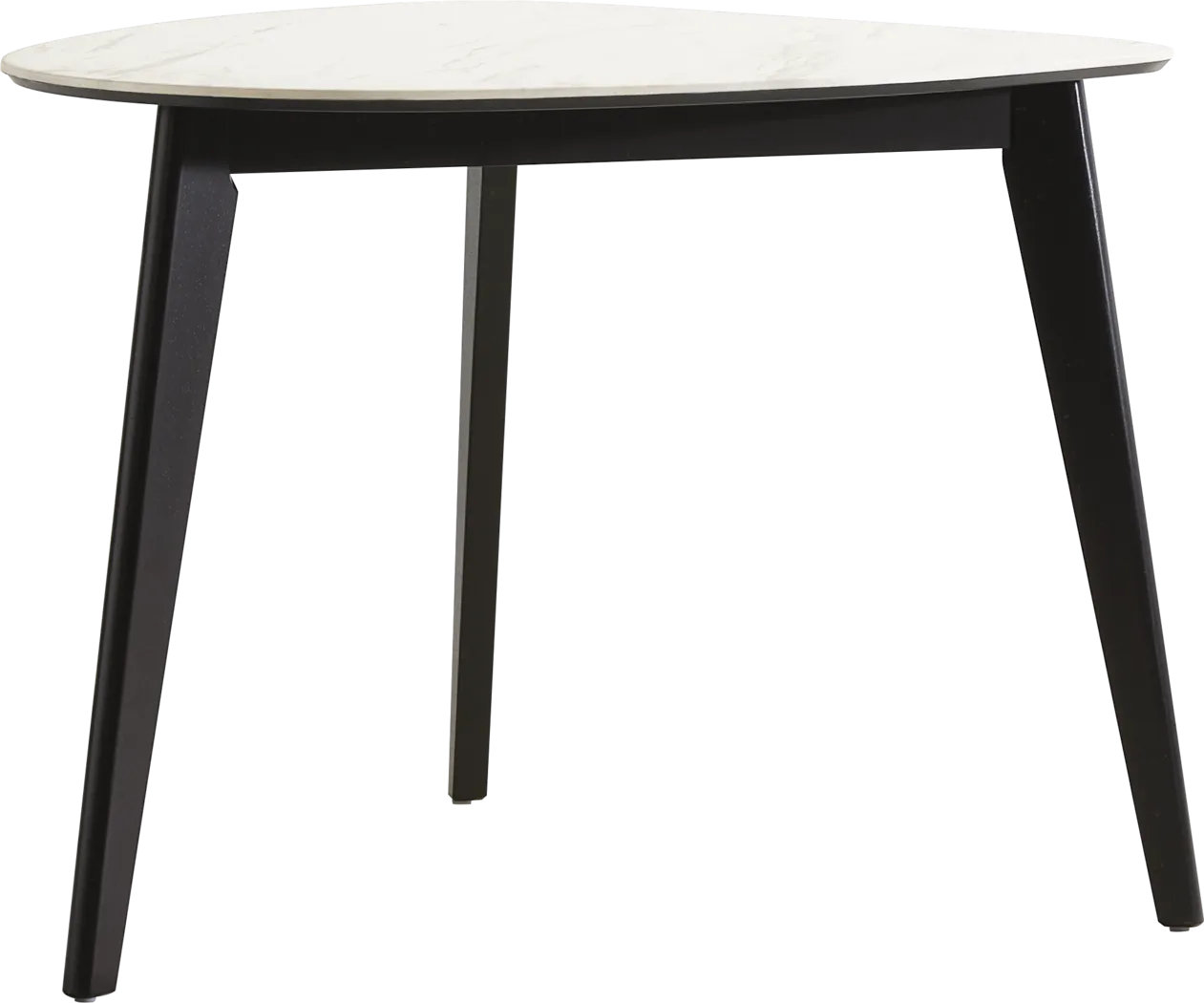 Javis White 4 Pc Half Oval Dining Room with Blue Side Chairs - Thumbnail - Image 2