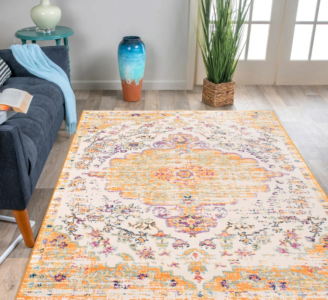 Jasbir Orange 5' x 7' Rug - Thumbnail - Image 4