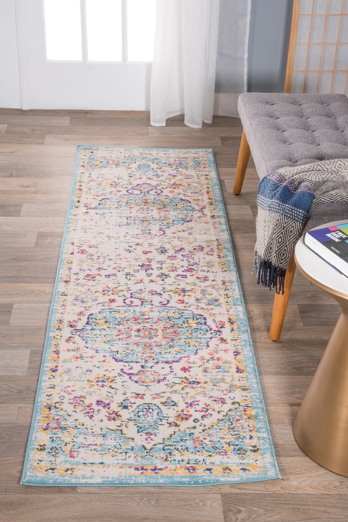 Jasbir Turquoise 2' x 7' Runner Rug - Thumbnail - Image 4