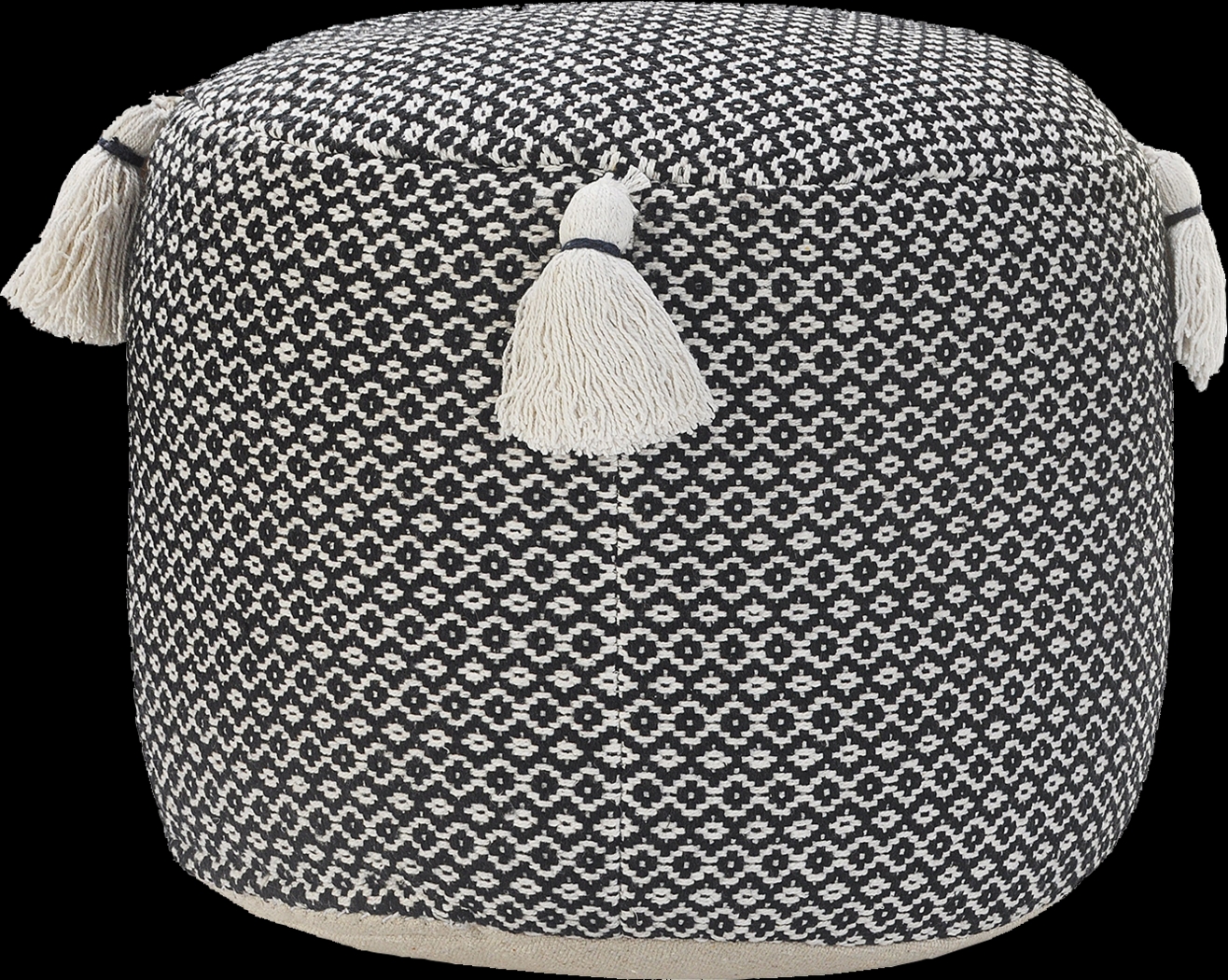 Jasella Black/White Pouf - Thumbnail - Image 4