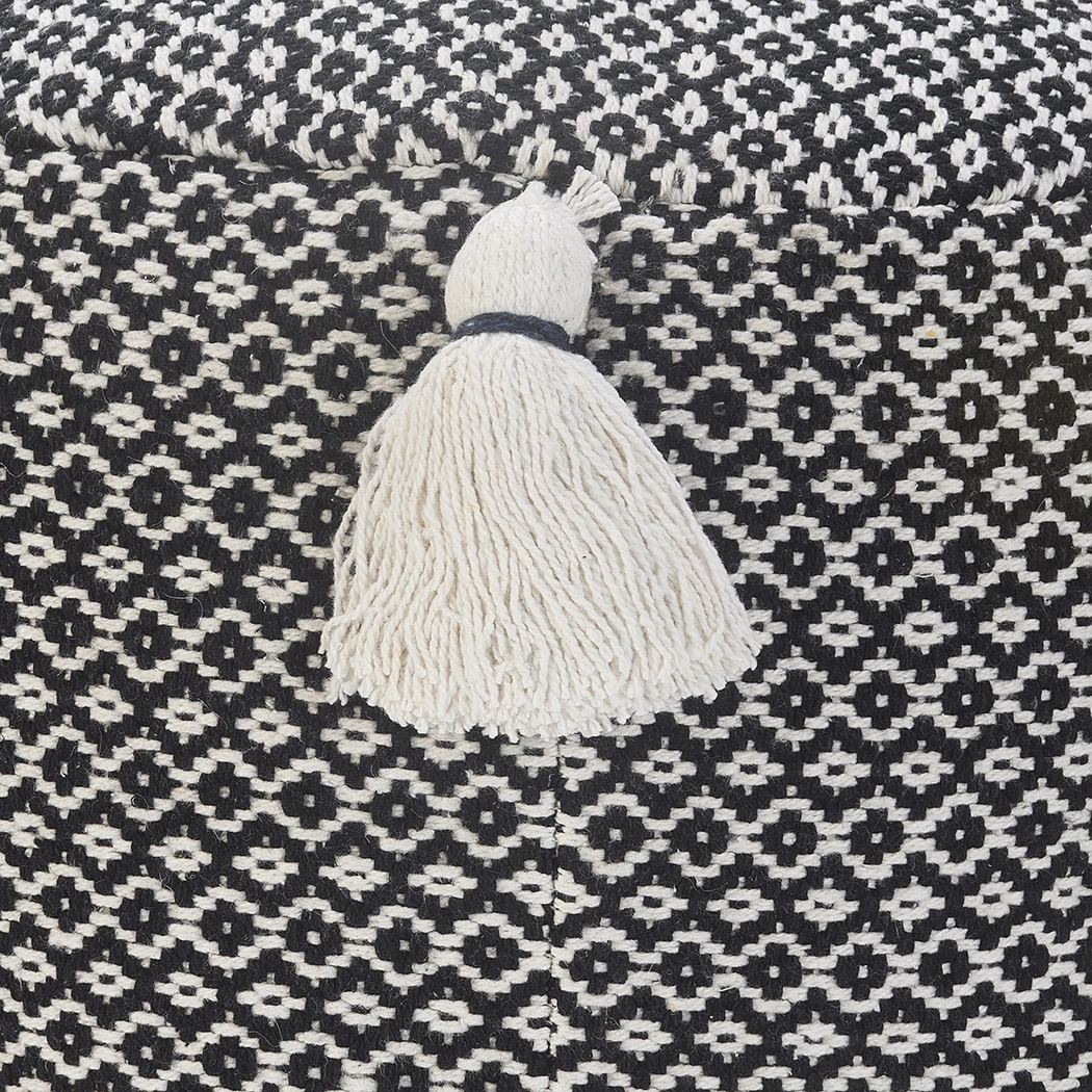Jasella Black/White Pouf - Thumbnail - Image 7