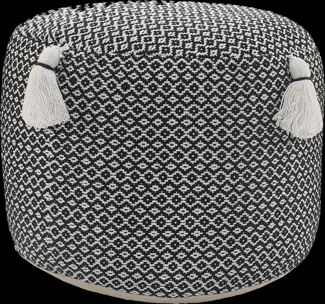 Jasella Black/White Pouf - Thumbnail - Image 1