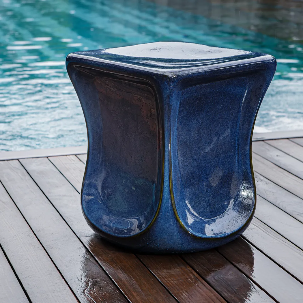 Jasko Blue Outdoor Stool - Thumbnail - Image 3